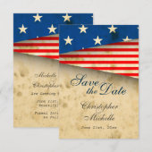 Invitation Drapeau américain patriotique mariage vintage Enre (Devant / Derrière)