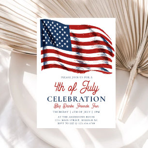 Invitation Drapeau américain patriotique moderne 4 juillet pa
