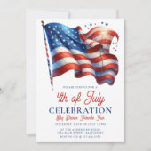 Invitation Drapeau américain patriotique moderne 4 juillet pa (Devant)