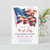 Invitation Drapeau américain patriotique moderne 4 juillet pa (Debout devant)