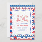 Invitation Drapeau américain patriotique moderne 4 juillet pa (Devant)