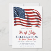 Invitation Drapeau américain patriotique moderne 4 juillet pa (Devant)