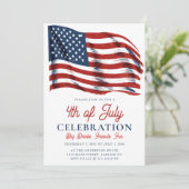 Invitation Drapeau américain patriotique moderne 4 juillet pa (Debout devant)