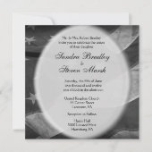 Invitation Drapeau américain patriotique noir et blanc (Devant)