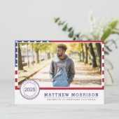 Invitation Drapeau américain | Patriotique Photo Graduation P (Debout devant)