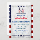 Invitation Drapeau américain patriotique simple (Devant / Derrière)