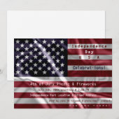 Invitation Drapeau américain personnalisé, 4 juillet fête (Devant / Derrière)