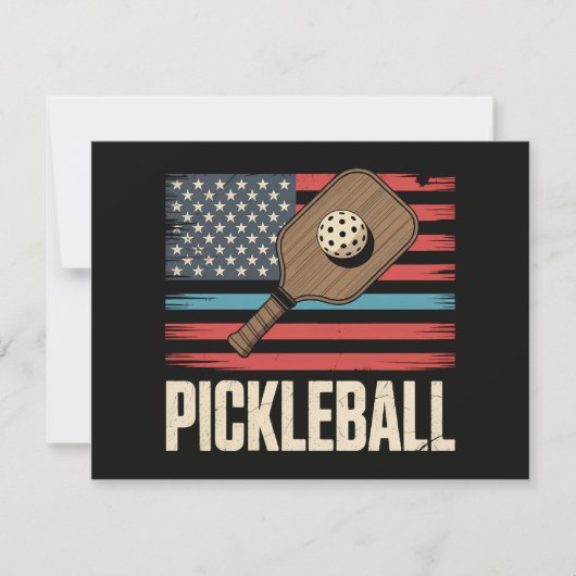 Invitation Drapeau américain Pickleball (Devant)