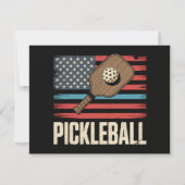 Invitation Drapeau américain Pickleball (Dos)