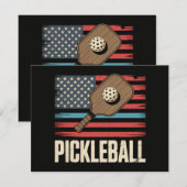 Invitation Drapeau américain Pickleball (Devant / Derrière)