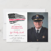 Invitation Drapeau américain Police militaire retraite (Devant)