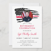 Invitation Drapeau américain Police militaire retraite (Devant)