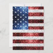 Invitation Drapeau américain rouge blanc bleu scintille 4 jui (Dos)