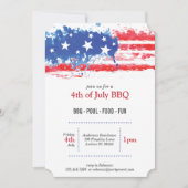 Invitation Drapeau américain rouge blanc et bleu (Devant)