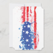 Invitation Drapeau américain rouge blanc et bleu (Dos)