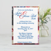 Invitation Drapeau américain rouge blanc et bleu du 4 juillet (Debout devant)