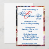 Invitation Drapeau américain rouge blanc et bleu du 4 juillet (Devant / Derrière)