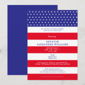 Invitation Drapeau américain Rouge Bleu Bleu Politique Collec (Devant / Derrière)