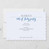 Invitation Drapeau américain rouge bleu étincelles 4 juillet  (Dos)