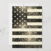 Invitation Drapeau américain Rustique or sépia Paillettes fêt (Dos)