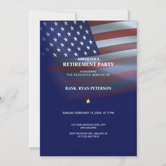 Invitation Drapeau américain | transparent | Bleu (Devant)