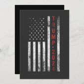 Invitation Drapeau américain Trump 2024 en détresse cadeau Vi (Devant / Derrière)