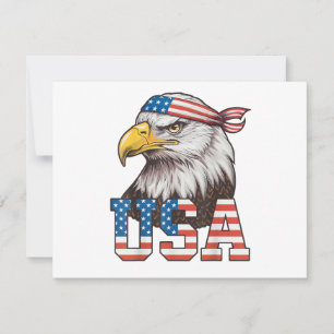 Invitation Drapeau américain USA Hommes Femmes Enfants Aigle