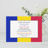 Invitation Drapeau andorran, Drapeau d'Andorre Mariage (Debout devant)