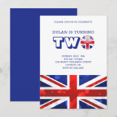 Invitation Drapeau anglais Anniversaire (Devant / Derrière)
