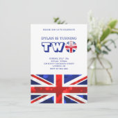 Invitation Drapeau anglais Anniversaire (Debout devant)