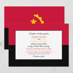 Invitation Drapeau angolais, Drapeau de l'Angola Mariage