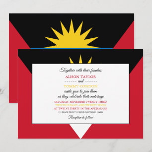 Invitation Drapeau Antigua-et-Barbuda, Mariage Antiguan Barbu