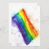 Invitation Drapeau arc-en-ciel gris (Devant / Derrière)
