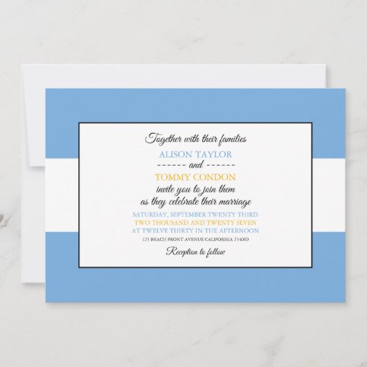 Invitation Drapeau argentin, Drapeau de l'Argentine Mariage (Devant)