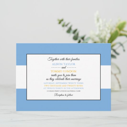 Invitation Drapeau argentin, Drapeau de l'Argentine Mariage (Debout devant)