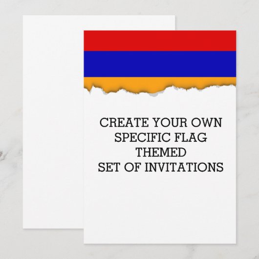 Invitation Drapeau arménien (Devant / Derrière)