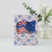Invitation Drapeau australien-américain (Debout devant)
