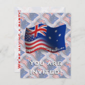 Invitation Drapeau australien-américain (Devant / Derrière)