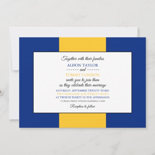 Invitation Drapeau barbadien, Drapeau de la Barbade Mariage (Devant)