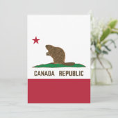 Invitation Drapeau Beaver Canada Republic California (Debout devant)