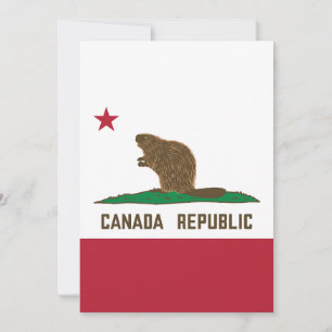 Invitation Drapeau Beaver Canada Republic California