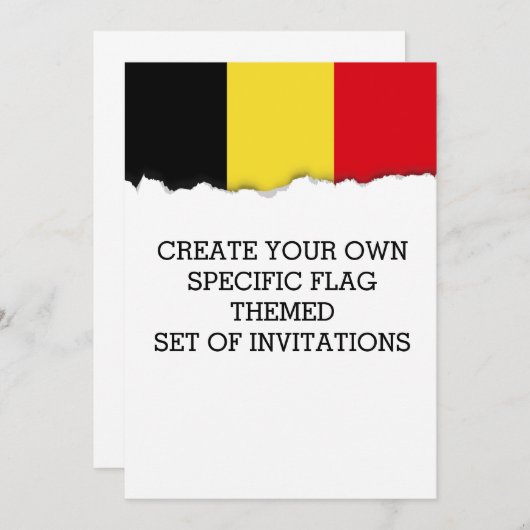 Invitation Drapeau belge (Devant / Derrière)