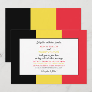 Invitation Drapeau belge, Drapeau de Belgique Mariage