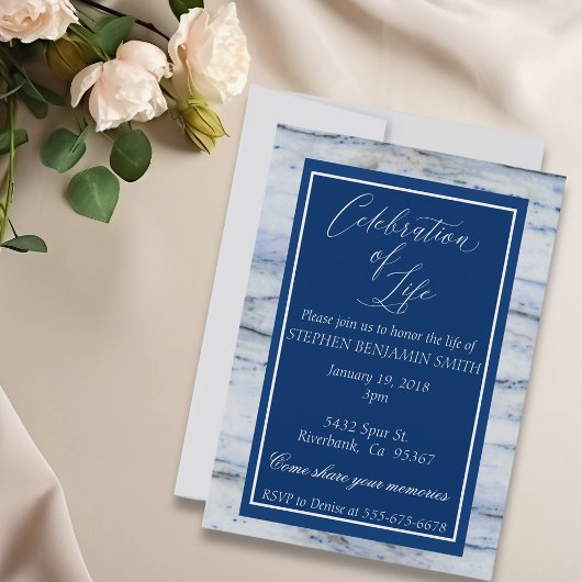 Invitation Drapeau bleu du Service commémoratif de la vie