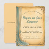 Invitation Drapeau bleu modifiable et fleurs (Devant / Derrière)