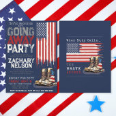 Invitation Drapeau BLUE - Bottes militaires - Parti d'adieu