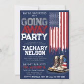 Invitation Drapeau BLUE - Bottes militaires - Parti d'adieu (Devant)