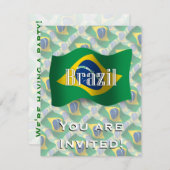 Invitation Drapeau brésilien (Devant / Derrière)