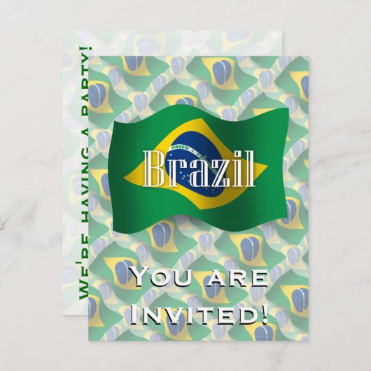 Invitation Drapeau brésilien (Devant / Derrière)