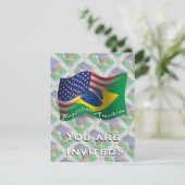 Invitation Drapeau brésilien-américain de salve (Debout devant)